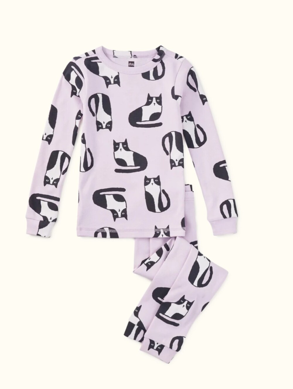 Tea Collection Goodnight Pajamas, Tuxedo Cat Print, 5yrs